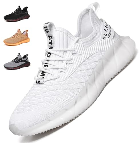 Sportskor Löparskor Andningsbara Lätta sneakers Gym Fitness Sneaker för män Kvinnor G156 White 44EU