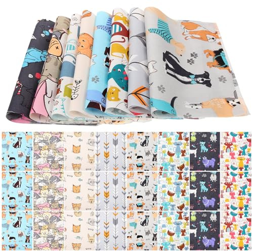 EXCEART 40 Stück Baumwollstoff Bündel Patchwork DIY Handwerk Katze Stoff Nähen Patchwork Scrapbooking Stoff Blatt Zubehör (Katze)