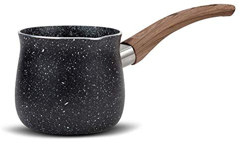 Nava Nature Turkish Coffee Pot 300ml with Nonstick Stone Coating, Modern Cezve Briki Stovetop Coffee Maker, Heat Resistant Handle, Milk Pot and Coffee Warmer