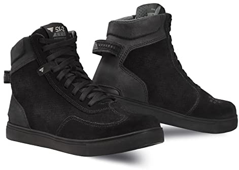 SHIMA SX-2 EVO Motorradschuhe für Herren - Atmungsaktiv, Verstärkte Leder Biker Motorradstiefel Männer mit Knöchelstütze