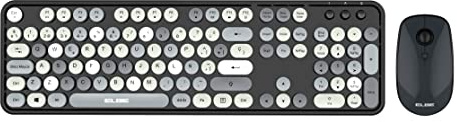 Elbe PTR-105 Pack Vintage Wireless Keyboard and Mouse Grey Tone
