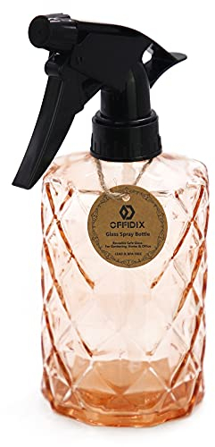 OFFIDIX Glas-Sprühflasche, Orange Handheld-Druckanlage Mister 0,35L Feinnebel-Sprühflasche mit verstellbarer Düse für Gartenpflanzen oder Reinigung