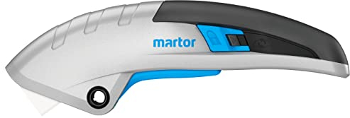 MARTOR Sicherheitsmesser Mit Klingeneinzug, Keramikklinge, SECUPRO MARTEGO, Profi Cuttermesser, Aluminium, Rechts- & Linkshänder, Logistik, GS Geprüft