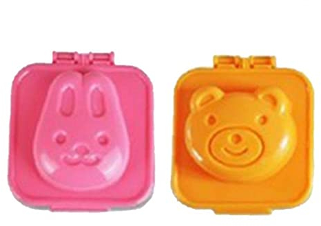 Haowul 2pcs Gekochte Eierform Süßes Cartoon 3D Eierform Bento Maker Cutter Dekoration Ei Werkzeug Küche Accessoires Für Küche