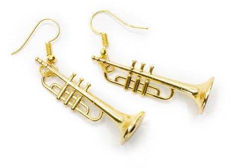 Miniblings Trompete Ohrringe Hänger Orchester Musik versilbert | In Berlin von Hand montierter Ohrschmuck, mit Musikinstrument und Pappbox