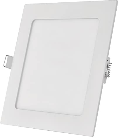 EMOS LED Panel 18 W, quadratische 1500 lm Einbauleuchte, Deckenleuchte in Weiß mit Durchmesser 22,5 cm, extra flach, Einbautiefe 2,1 cm, Lichtfarbe warmweiß 3000 K, inkl. LED-Treiber