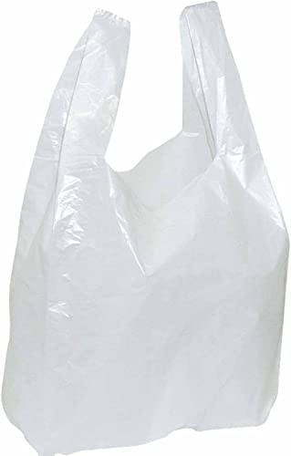 100 Stück 300x160x520mm Hemdchentragetaschen Plastik Tüten weiß Tragetasche | Robuste Plastiktüten, weiß Tüte, Hemdchenbeutel, Für Laden und Markt, Shopper Bags , Beutel geeignet für Lebensmittel