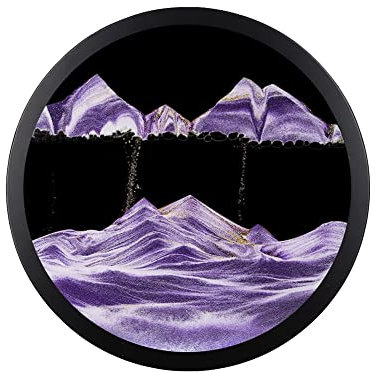Peinture De Sable Qui Coule, Sablier Decoratif Cadre Sable Mouvant, Image Ronde En Verre 3D Avec Paysage De Sable Dans Le Mouvement ,3D Art Du Sable En Mouvement Peinture De Sable Qui Coule ( Color :