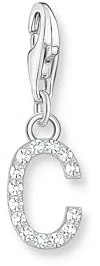 THOMAS SABO Charm-Anhänger Buchstabe C mit weißen Steinen Silber 925 Sterlingsilber