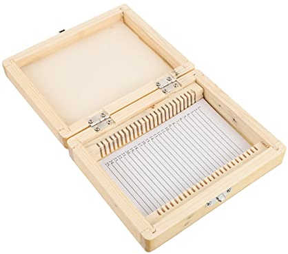 SOLUSTRE Objektträger-Box Holz-Aufbewahrungsboxen Holz-Organizer-Box Holzhalterung Mikroskop-Objektträger-Aufbewahrungsbox Objektträger Objektträger-Aufbewahrung Mehrere