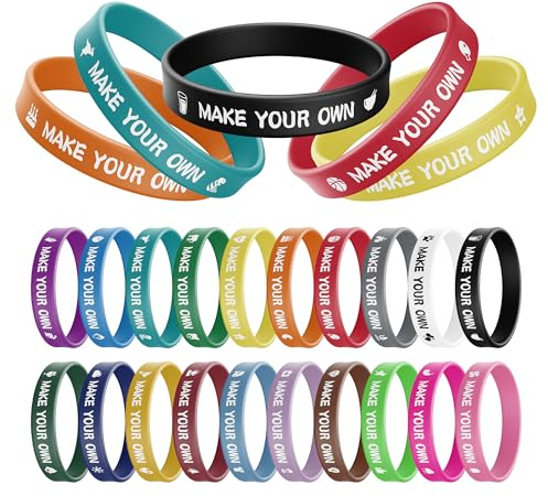 Wanstay Braccialetti in silicone personalizzati Bulk con testo immagine, clipart, logo, messaggio, braccialetti in gomma personalizzati per motivazione, eventi, regali, supporto, raccolte fondi,