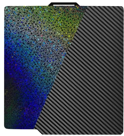IdeaFormer Plateau d'acier à ressort flexible arc-en-ciel étoilé PEY + fibre de carbone PET pour Bambulab X1 X1C X1E P1P P1S A1, plaque de construction PEY PET texturée double face 257x257 pour Bambu