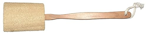 Mikinona Cepillo de Baño de Loofah con Mango de Madera para Exfoliar y Eliminar Células Muertas, Favorece la Circulación, Adecuado para Uso en Baño en Casa