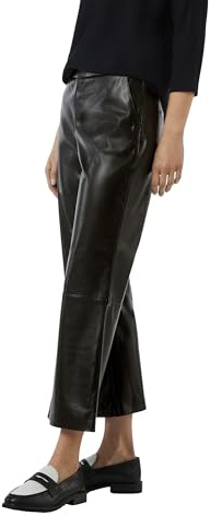Comma Pantaloni Flared Leg Effetto Pelle, Nero, 42