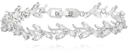 EVER FAITH Pulsera de tenis de boda para novia, boda, fiesta, marquesa, circonita cúbica, elegante, baile de graduación, cadena ligera para mujer, Circonia circón