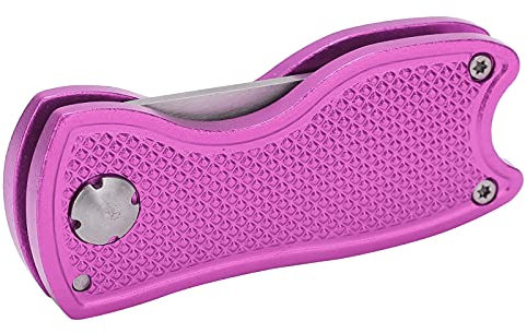 NIZUUONE Divot-Reparaturwerkzeug aus Edelstahl, Ergonomische, Faltbare Pitchgabel für -Enthusiasten (PINK)