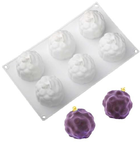 DUBENS Silikon-Kuchenform 6-Kavität Mondform Dessert Silikonform DIY Backen Form Mousse Kuchen Fondant Kuchen Dekoration Form für Gelee, Babynahrung, EIS, Süßigkeiten