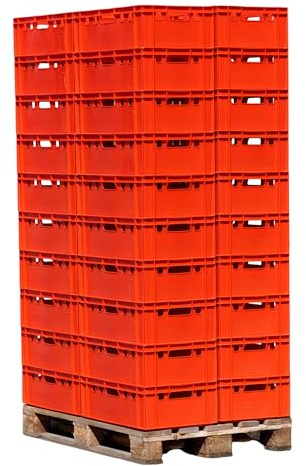 Logiplast Palette E2 Kisten 60x40x20 Fleischkiste Lagerkiste Metzgerkiste - 40 Stück in rot