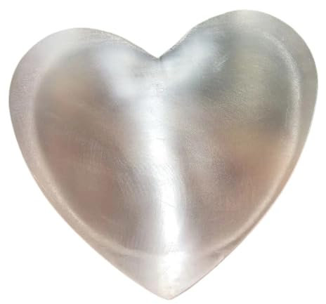 HXSCOO Cuenco Grande de selenita Natural, Yeso Blanco, corazón, Luna, minerales, Piedra, Siete Chakras, Adornos artesanales Decorativos(100-110g)
