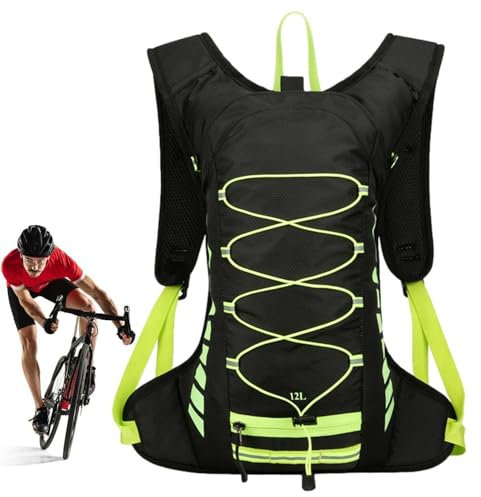 Sportrucksack zum Radfahren und Skifahren – Trinkrucksack mit großem Fassungsvermögen und Reflektorstreifen-Design