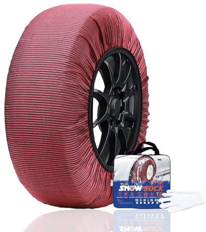 SAITUMA Calze da Neve per Auto EN 16662-1 Catena da Neve per Pneumatici Omologata Lavabile Montaggio rapido (XL)