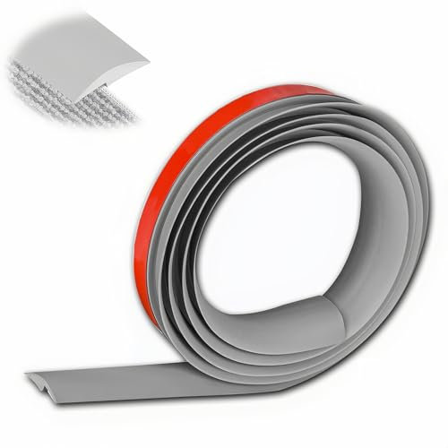Selbstklebend Vinyl, Bodenleiste, Übergangsleiste, Abschlussprofil, Abdeckleiste, Türschwelle, selbstklebende, Bodenübergangsstreifen, für Laminatbodenbeläge(Gray,3.28ft x 1.38in)