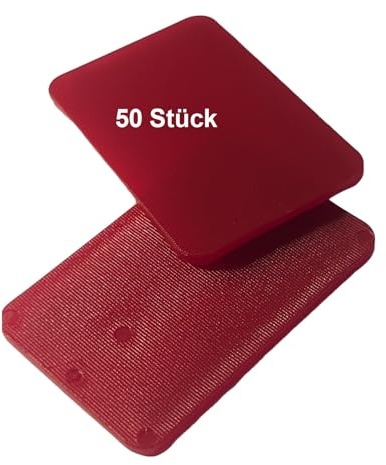 Premium Unterlegplatten STONE, BEFEST24® 60x40 mm, Stärken 1.5, 3, 5, 10, 15, 20 mm Unterlegplatten Polypropylen, Belastbar bis 5 Tonen M.in China? NEIN! Danke! Buy European! (Rot 3 mm 50 St.)