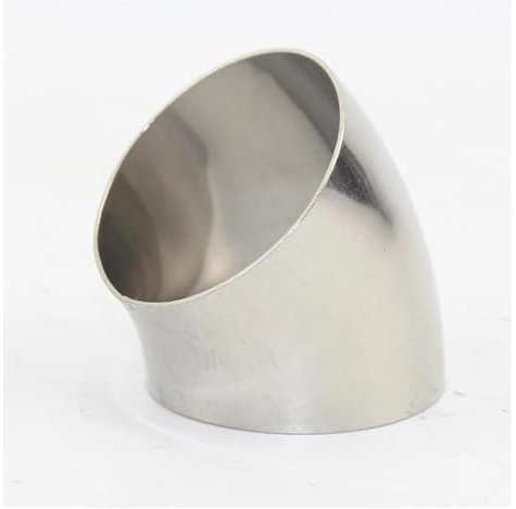 Endrohr 304 1,5 Mm Edelstahl-Rohrbogen 45 Grad Geschweißter Handlauf Edelstahl-Rohrverbindungsbogen Auto Auspuff Endrohr(45mm x 1.5mm)