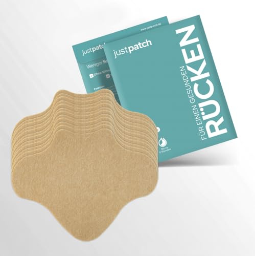 JustPatch 12x Rückenpflaster, Wärmepflaster, Wärme gegen Schmerzen im Nacken, Schulter, Rücken, Linderung von Verspannungen Rückenschmerzen Muskelkater