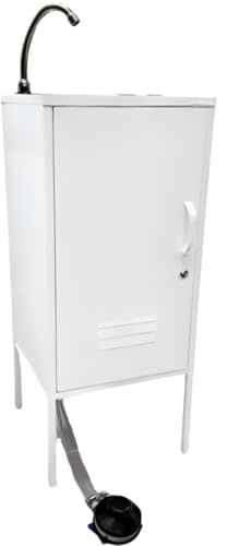 Express Water Luxury Lite Plus, Lavandino Lavabo Lavello, Portatile Autonomo Trasportabile, con Serbatoio d'Acqua, in Acciaio Inox, con Comando a Pedale, Certificato per ASL, incluso Kit Acqua Calda
