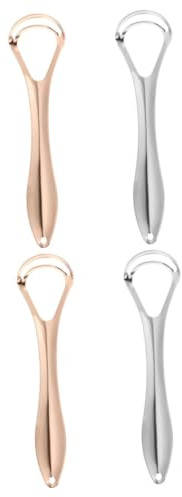 FRCOLOR 2 Set Raschietto Per Lingua Acciaio Inossidabile Con Scatole Pulisci Lingua Per Adulti E Teenager Per Viaggi E Uso 2 Pezzi * 2