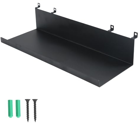GHIBFBT Regal Akustikpaneele, Schwarz Akustikpaneele Regal, 17.2x10cm Akustikpaneele Zubehör, Metall Zubehör Akustikpaneele für Akustikwandpaneele Vertikal, DIY Büro Küche (41,2x15cm)