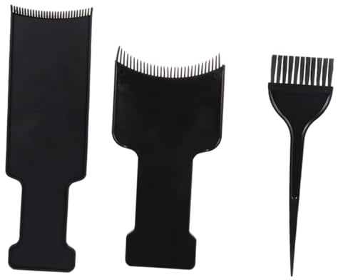 Beatifufu Kit de Teinture Capillaire Professionnel 3 Pièces en Abs Noir Peigne et Brosse Protège Cuir Chevelu pour Balayage en Salon ou Coiffure à Domicile