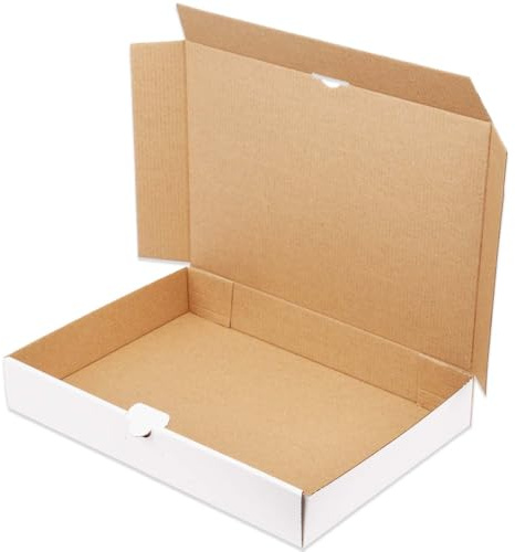 kartonprimus Maxibriefkartons 320 x 225 x 50 mm MB-4 weiß Maxibrief Karton Faltschachtel stabil Versandkarton für Post DHL Versand DIN A4 Warensendung Büchersendung Versandschachtel (50 Stück)