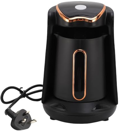 LUCKDANO 600W Coffee Maker 600 Watt Electric Turkish Machine 4 Cups Brewing Capacity with Overflow Prevention Audible Alarm (UK Plug)