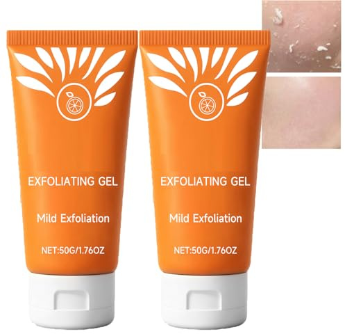 Orange Exfoliating Gel Gesichts-Körperpeeling Peeling sanftes tägliches Peeling Poren reinigen straffen Poren von Unreinheiten reinigen feuchtigkeitsspendende Reinigung Haut alle Hauttypen (2pcs)