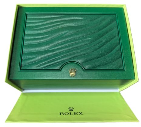 ROUHO Uhrensammler Box Holz Grün Riffelstruktur Beige Samt Uhrenbox Einzeln Exklusiv für Rolex GMT-Master II
