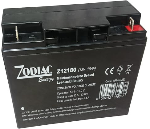 Batteria al Piombo Ermetica Ricaricabile 12V 18Ah Uso Tampone e Ciclico 181x168x76 Adatta per Luci di Emergenza Sistemi di Allarme Ambito Industriale UPS by Dimensione Elettronica S.R.L.