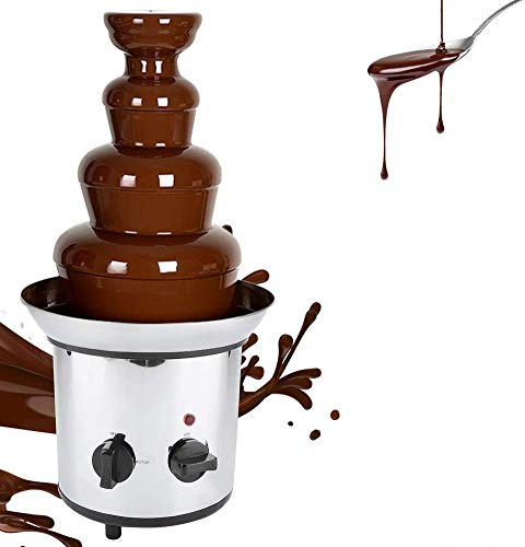 Macchina per fontana di cioccolato a 4 livelli, fontana elettrica per fonduta di grande capacità per fondere il cioccolato, fontana a cascata in acciaio inossidabile per feste e celebrazioni