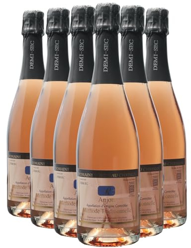 Anjou Mousseux Demi Sec Roséwein - Domaine Robineau Chrislou - Sekt - g.U. - Loiretal Frankreich - Rebsorte Cabernet Franc - 6x75cl