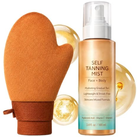 Självbrunningsspray 100 ml ansiktsbrun brons spraydimma | Fuktgivande solbränning spray för semester resor hem fest spa camping sommar män och