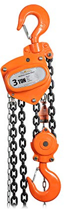 Prowinch 6600 lbs 3 Ton 30 ft Manual Chain Hoist Featuring Durable G80 Black Tempered Chain for Heavy-Duty Lifting and Rigging Applications in Industrial and Construction Environments