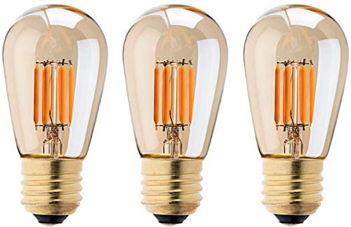 Bulbright 3 Pezzi Lampadine a filamento a LED Dimmerabile S14 3W Attacco E27, Bianco caldo 2200K, Equivalente a 30W, 220V AC, Dimmerabile (3 Pack)