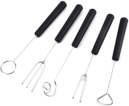 LATRAT 5 tenedores de fondue de acero inoxidable, para bombones y trufas, para bombones y trufas, para bombones hechos a mano, 5 unidades