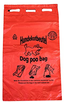 Hundekotbeutel ROT - ÖKO - rot bedruckt schwarz - abreissbar - 20 x 32 cm - verschiedene Mengen (400)