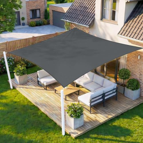 HENG FENG Sonnensegel 3,5x4,5m Rechteckig Wasserdicht,Anthrazit