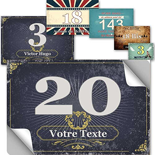TOUTENPLAQUE Autocollant numéro de maison - collection vintage : À Personnaliser…