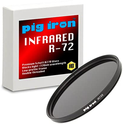 Pig Iron Pro Infrared R72 Camera Filter Premium Luminexis L280 720nm Optical IR Element IR720 For DSLR and Mirrorless Cameras (52mm)