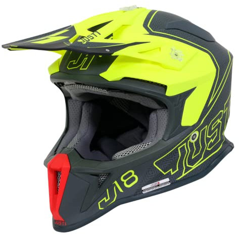JUST 1 Casco Motocross MX Enduro Downhill ATV Casco integrale con calotta in fibra di vetro ECE