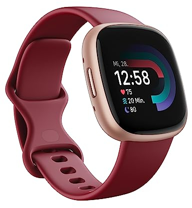 Google Fitbit Versa 4 Fitness Smartwatch with built-in GPS and up to 6 days battery life - compatible with iOS 15 or higher & Android OS 9.0 or higher, Beet/Copper Rose